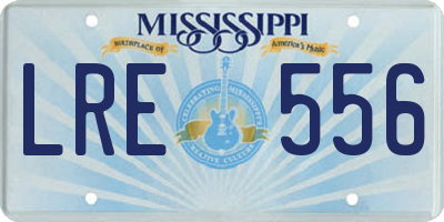 MS license plate LRE556