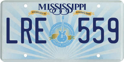MS license plate LRE559
