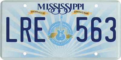 MS license plate LRE563