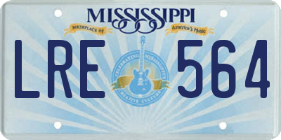 MS license plate LRE564