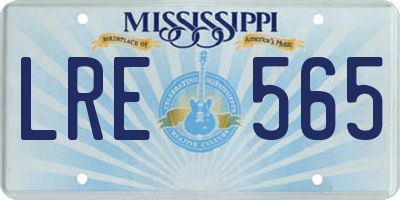 MS license plate LRE565