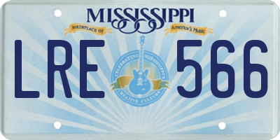 MS license plate LRE566