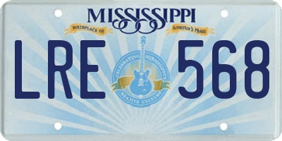 MS license plate LRE568