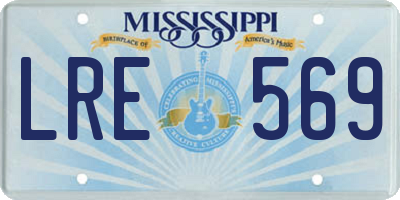 MS license plate LRE569