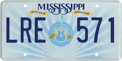 MS license plate LRE571
