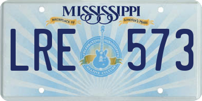 MS license plate LRE573