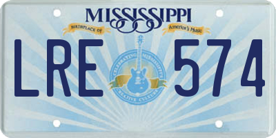 MS license plate LRE574