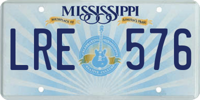 MS license plate LRE576