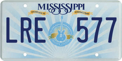 MS license plate LRE577