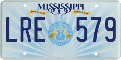 MS license plate LRE579
