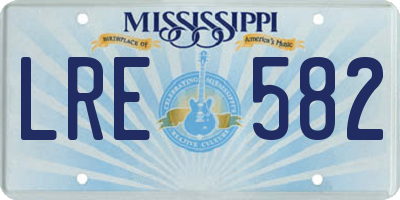 MS license plate LRE582