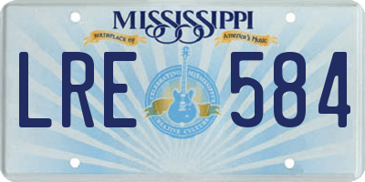 MS license plate LRE584