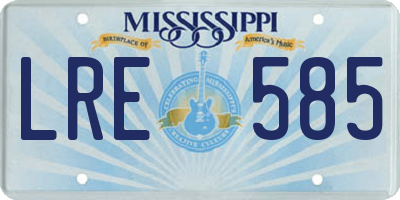 MS license plate LRE585