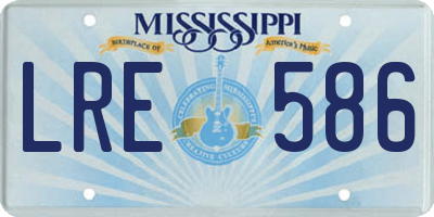 MS license plate LRE586