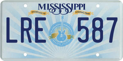 MS license plate LRE587