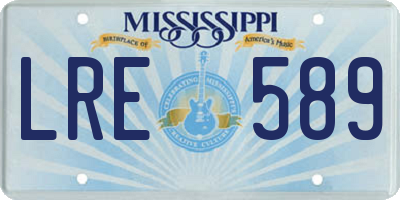 MS license plate LRE589
