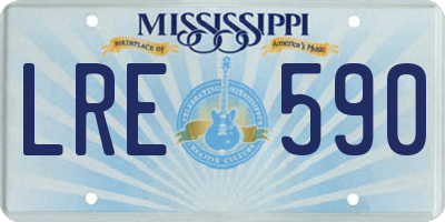 MS license plate LRE590