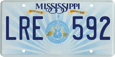 MS license plate LRE592