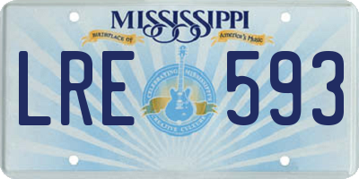 MS license plate LRE593