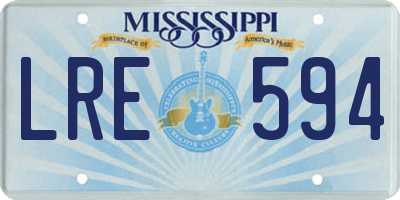 MS license plate LRE594
