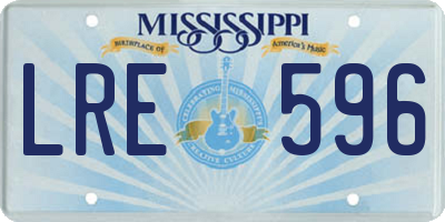 MS license plate LRE596