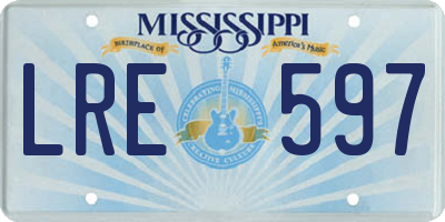 MS license plate LRE597