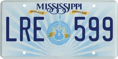 MS license plate LRE599