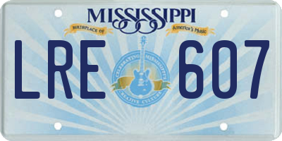 MS license plate LRE607