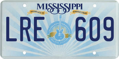 MS license plate LRE609