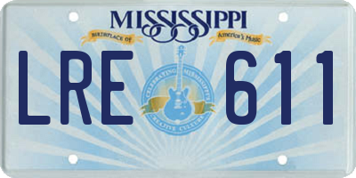 MS license plate LRE611