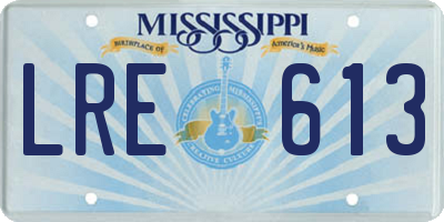 MS license plate LRE613