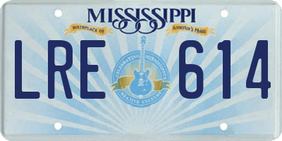 MS license plate LRE614