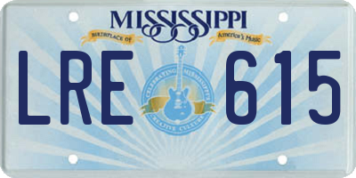MS license plate LRE615