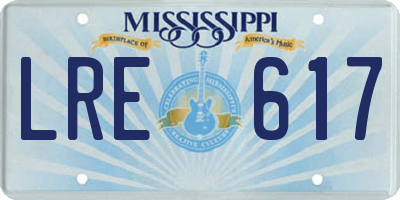 MS license plate LRE617