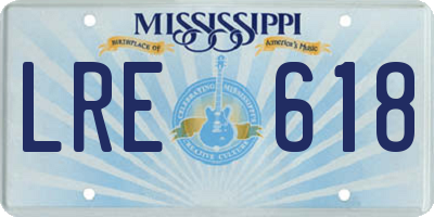 MS license plate LRE618