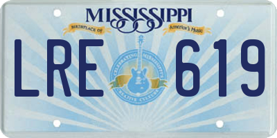 MS license plate LRE619