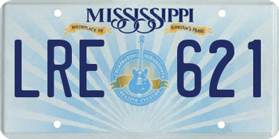 MS license plate LRE621