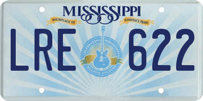 MS license plate LRE622