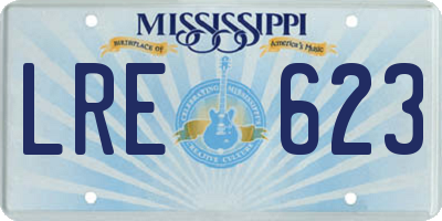 MS license plate LRE623
