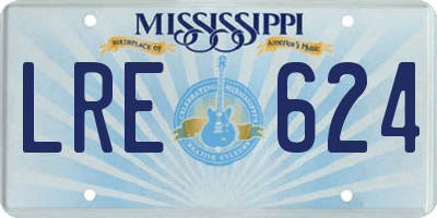 MS license plate LRE624