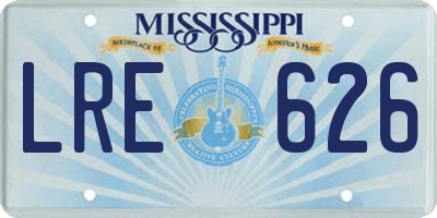 MS license plate LRE626