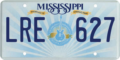 MS license plate LRE627