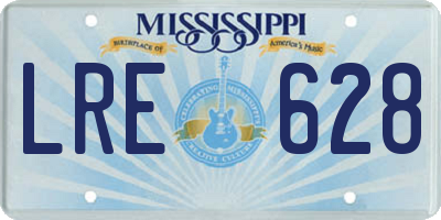 MS license plate LRE628