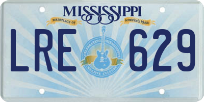 MS license plate LRE629
