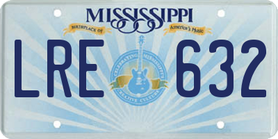 MS license plate LRE632