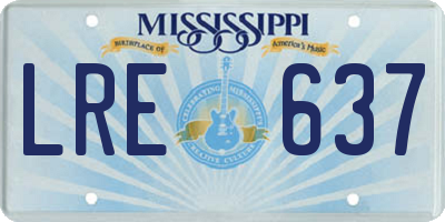 MS license plate LRE637