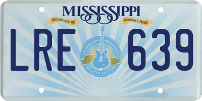 MS license plate LRE639