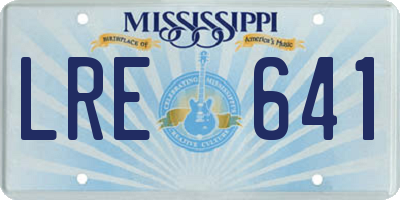 MS license plate LRE641