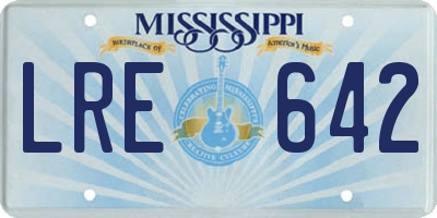MS license plate LRE642