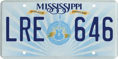 MS license plate LRE646